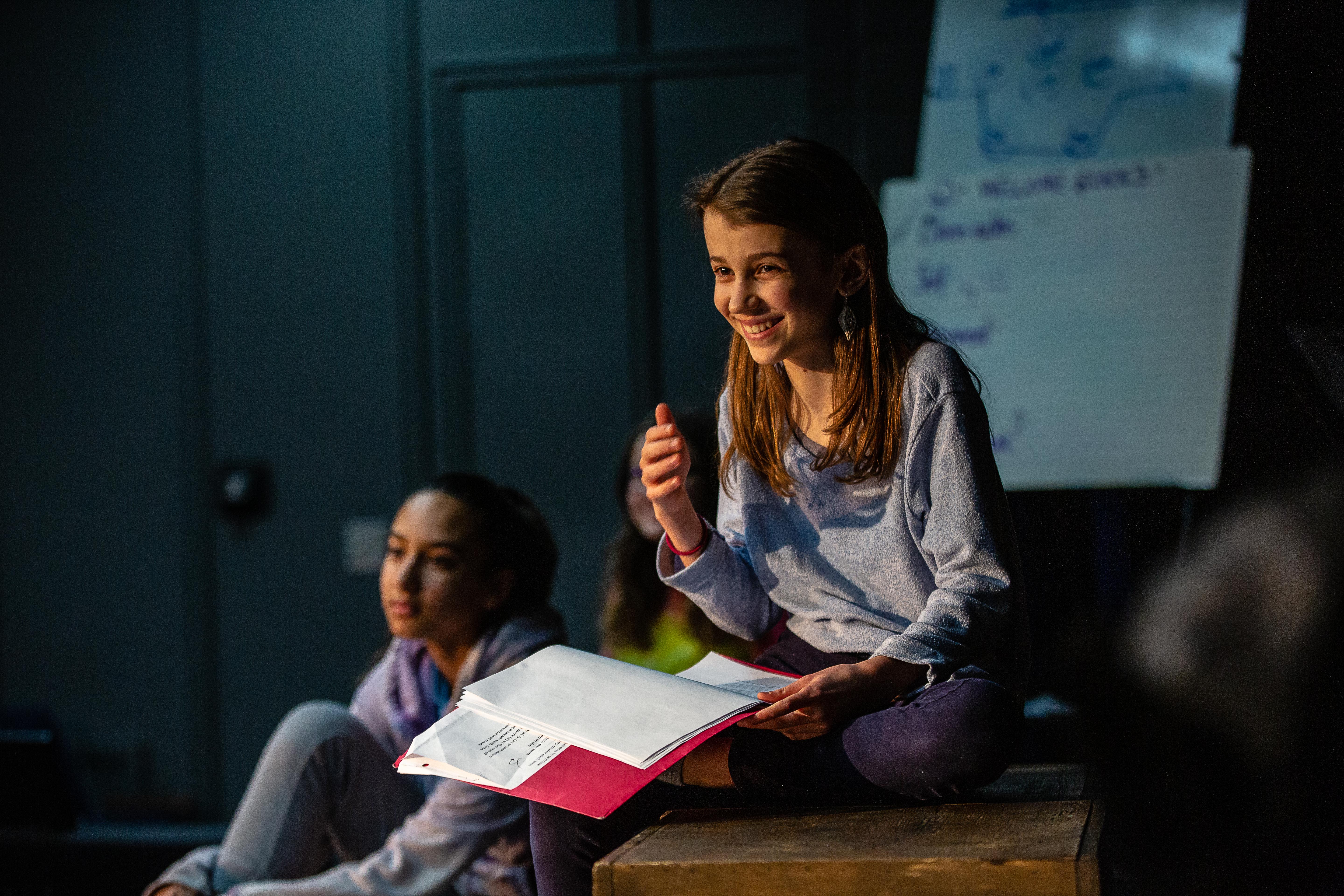 Middle School student participating in drama class at Drama Theater