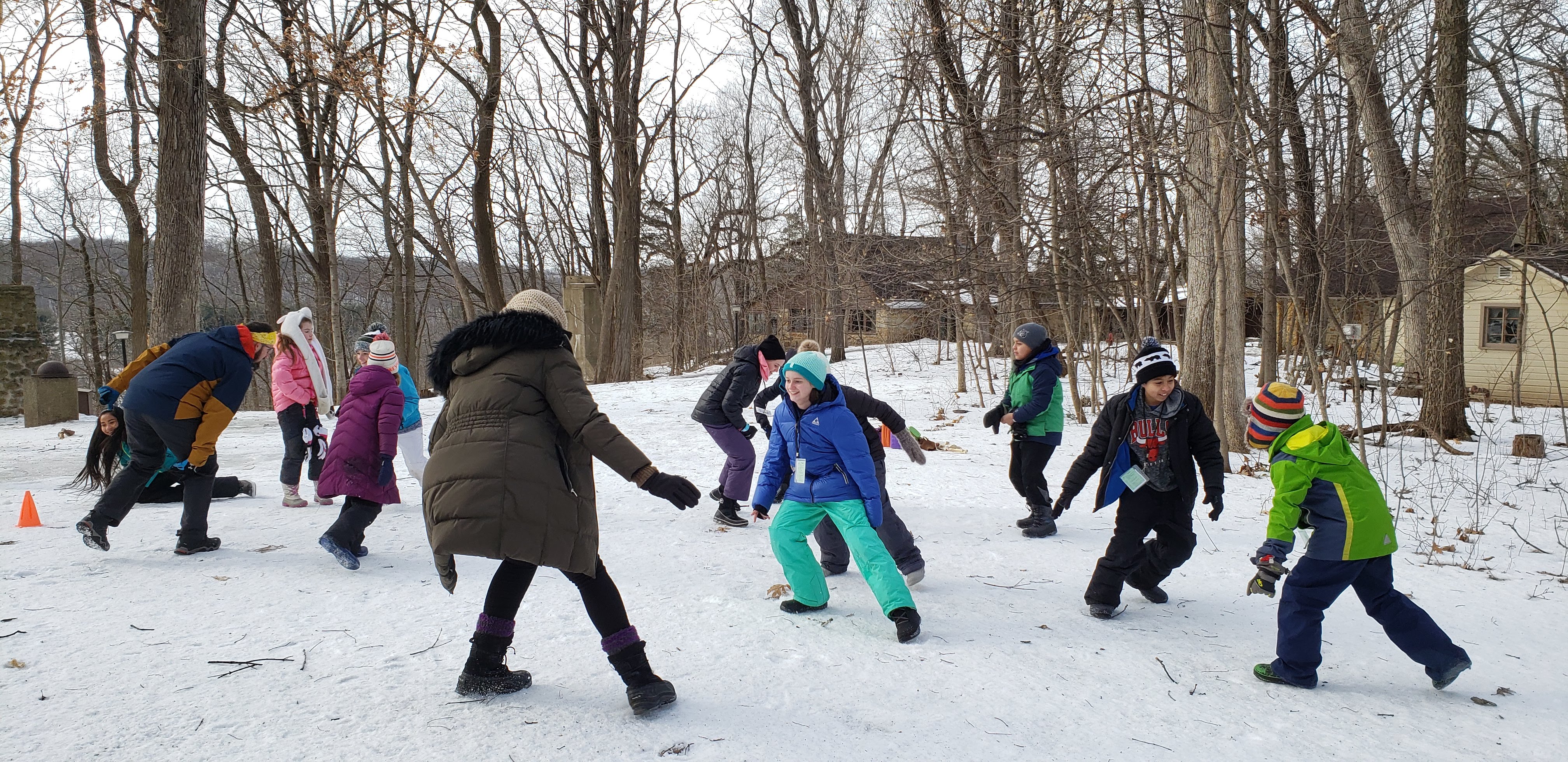 Elementary School students in the outdoor education experience