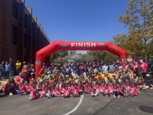 Baker 2025 5K all school at finish line